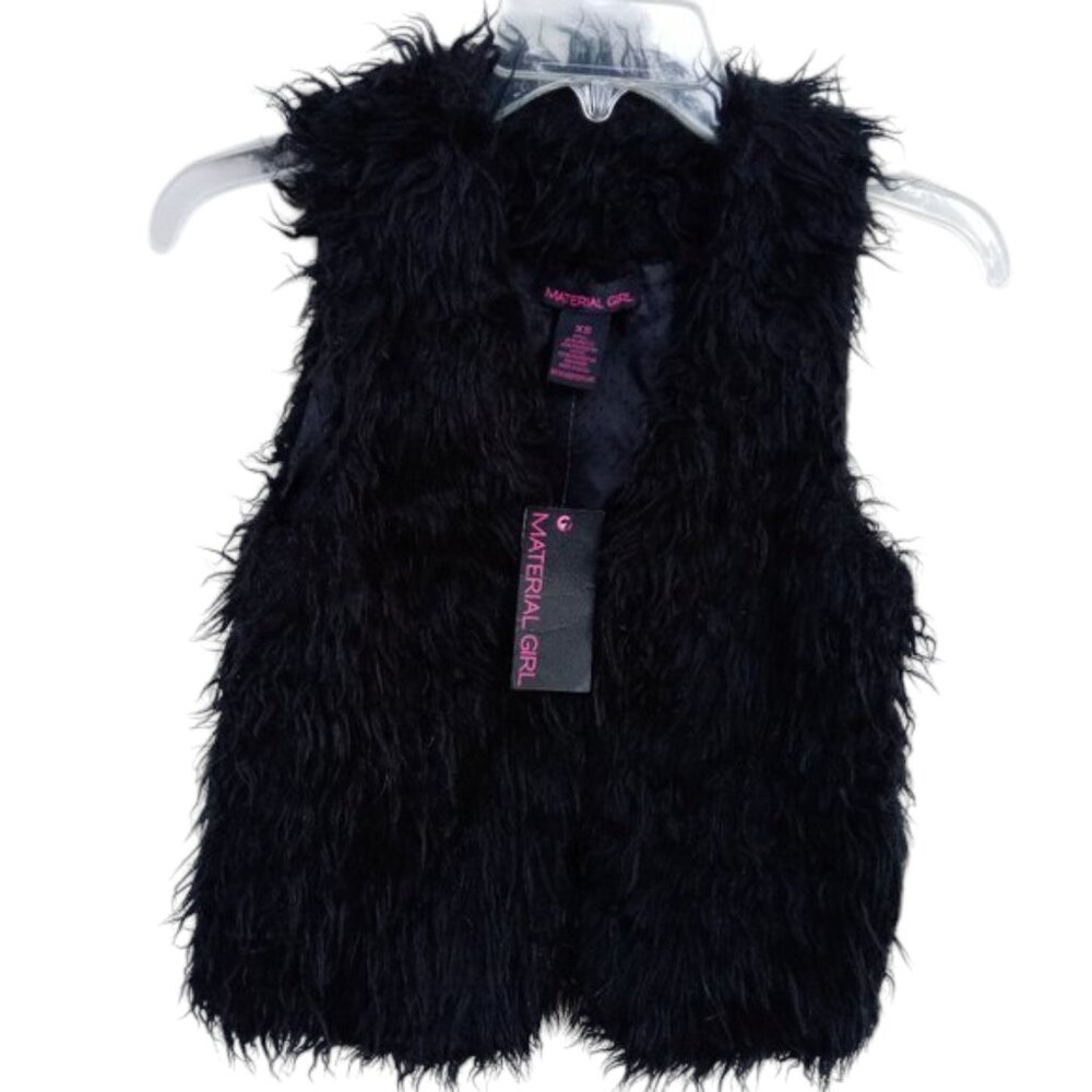 Material Girl faux fur vest sz XS NEW